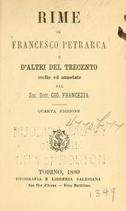 Cover of: Rime di Francesco Petrarca e d'altri del trecento