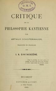 Cover of: Critique de la philosophie kantienne