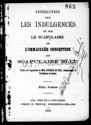 Instruction sur les indulgences et sur le scapulaire de l'Immaculé e Conception dit scapulaire bleu