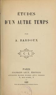Cover of: Études d'un autre temps