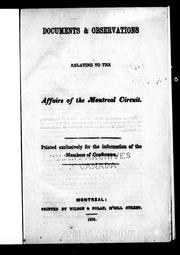 Documents and observations relating to the affairs of the Montreal Circuit by William Scott