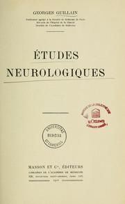 Cover of: Etudes neurologiques