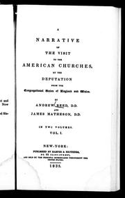 Cover of: A narrative of the visit to the American churches by the deputation from the Congregational Union of England and Wales