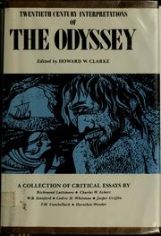Cover of: Twentieth century interpretations of the Odyssey: a collection of critical essays