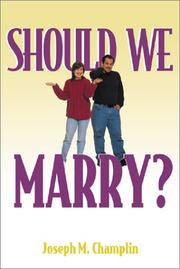 Cover of: Should We Marry?