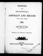 Cover of: Statistical abstract and record for the year 1887