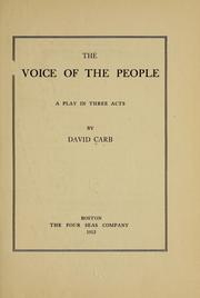 Cover of: The voice of the people: a play in three acts