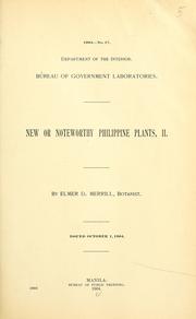 Cover of: ... New or noteworthy Philippine plants ... by Elmer Drew Merrill
