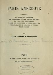 Cover of: Paris anecdote by Alexandre Privat d'Anglemont