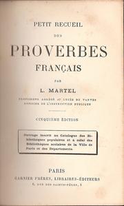 Cover of: Petit recueil des proverbes français