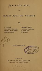 Cover of: Ways for boys to make and do things.