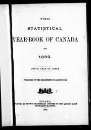 Cover of: The Statistical year-book of Canada for 1889