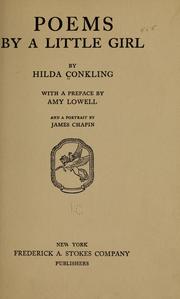 Cover of: Poems by a little girl by Hilda Conkling