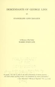 Descendants of George Linn by Evangeline Linn Halleck