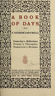 Cover of: A book of days | Fannie Sydnor 