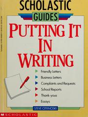 Cover of: Put it in writing