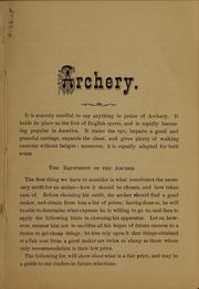 Cover of: Archery rules by C[harles] F. A. Hinrichs