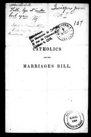 Cover of: Catholics and the marriages bill | Joseph Stansbury