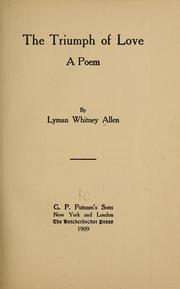 Cover of: The triumph of love: a poem