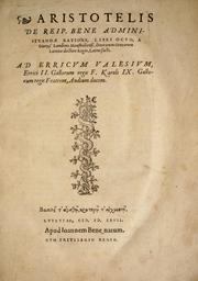 Cover of: Aristotelis De reip. bene administrandae ratione by a Dionys. Lambino ... Latini facti ...