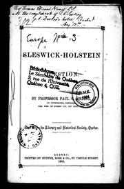 Cover of: The Sleswick-Holstein question