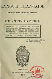 Cover of: Cours de langue française: cours moyen et supérieur