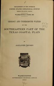 Cover of: Geology and underground waters of the southeastern part of the Texas coastal plain