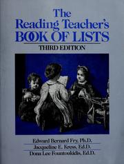 Cover of: The reading teacher's book of lists by Edward Bernard Fry