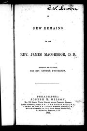 Cover of: A few remarks of the Rev. James MacGregor, D.D.