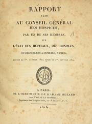 Cover of: Rapport fait au Conseil général des hospices