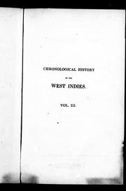 Cover of: Chronological history of the West Indies. by Thomas Southey