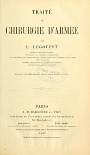 Cover of: Traité de chirurgie d'armée