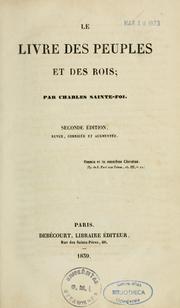 Cover of: Le livre des peuples et des rois