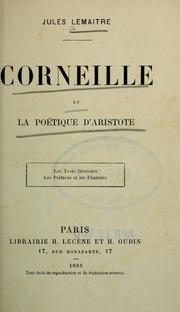 Cover of: Corneille et la poétique d'Aristote by Jules Lemaître