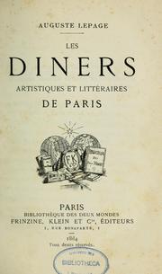 Cover of: Les diners artistiques et littéraires de Paris