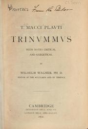 Cover of: Trinummus