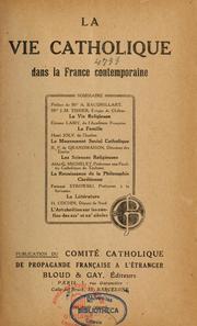 Cover of: La vie catholique dans la France contemporaine...