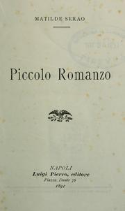 Cover of: Piccolo romanzo