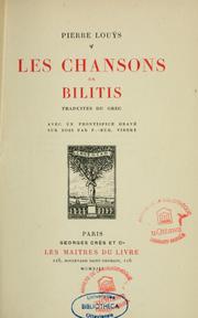 Cover of: Les Chansons de Bilitis by Pierre Louÿs