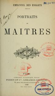 Cover of: Portraits de maîtres by Emmanuel Des Essarts