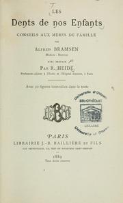 Cover of: Les dents de nos enfants by Alfred Bramsen, Alfred Bramsen