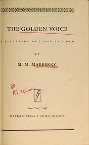 The golden voice by M. Marion Marberry