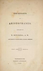 Cover of: The  knights of Aristophanes