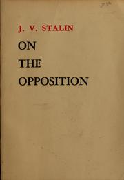 Cover of: On the opposition, 1921-27 by Joseph Stalin