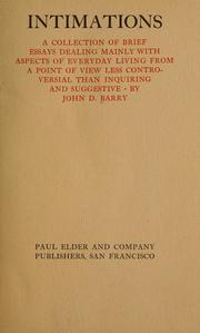 Cover of: Intimations by Barry, John D.