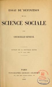 Cover of: Essai de définition de la science sociale
