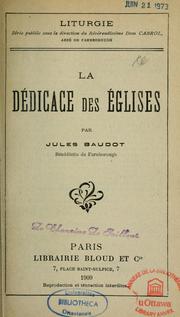 Cover of: La Dédicace des églises