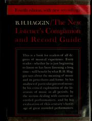 Cover of: The new listener's companion and record guide by B. H. Haggin