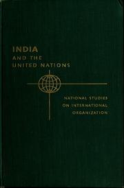 Cover of: India and the United Nations. by Indian Council of World Affairs., Indian Council of World Affairs