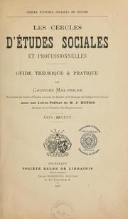 Cover of: Les Cercles d'études sociales et professionnelles